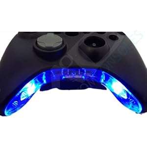 Xbox 360 Pre-Wired Controller Bowtie / Mic Piece Led Mod (Blue)