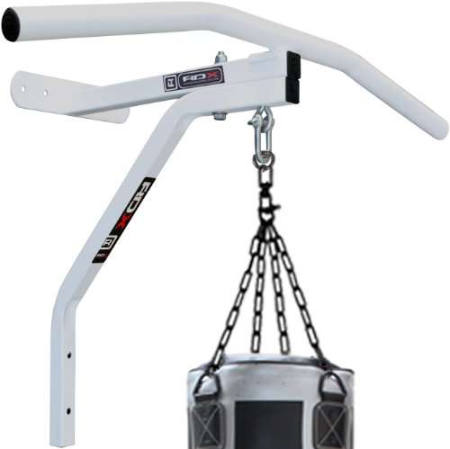 Authentic RDX White Chin Pull Up Bar with Punch Bag Bracket Wall Mounted Chinning Station