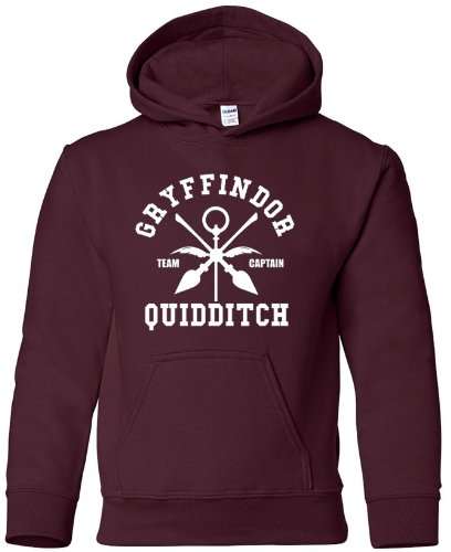 Inspired Gryffindor Quidditch Harry Funny Potter Burgundy Hoodie size l