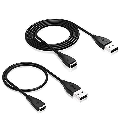 Cablor 2Pcs Replacement USB Charger Charging Cable Cord for Fitbit Charge HR Band Wristband Wireless