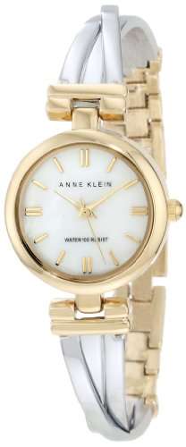 Anne Klein Women's AK/1171MPTT Two-Tone Criss Cross Bangle Watch