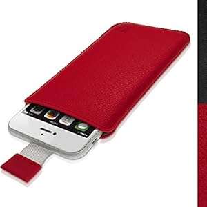 iGadgitz Premium Pouch Sleeve Red Leather Case Cover for Apple iPhone 6 4.7