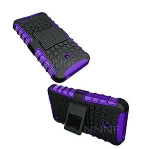 NNNF HEAVY DUTY TOUGH SHOCKPROOF WITH STAND HARD CASE COVER FOR VARIOUS MOBILE PHONES FO (PURPLE)