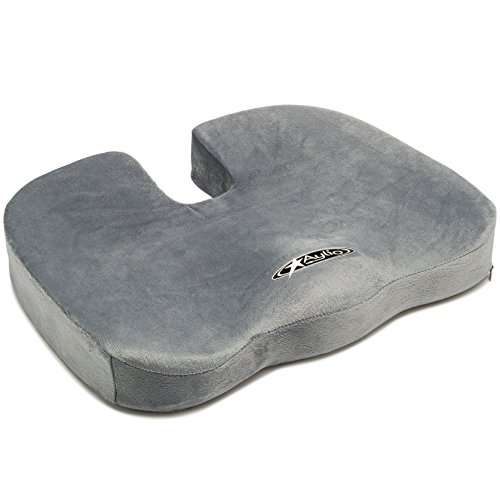 Aylio Comfort Foam Coccyx Cushion for Back Pain Relief and Sciatica in Office Chair and Car Seat Pil