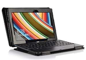 IVSO 2-In-1 Leather Portfolio Stand Cover Case for ASUS Transformer Pad TF701T Notebook - (Black)