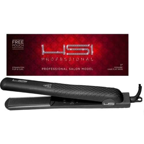HSI Professional Ceramic Tourmaline Ionic Flat Iron, with Glove, Pouch and Travel Size Agran Oil Lea