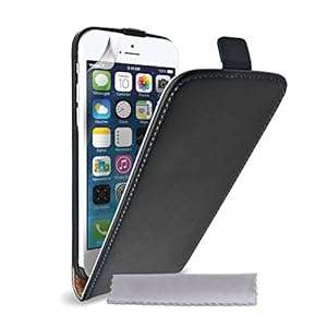 Caseflex iPhone 6 Case Black Genuine Leather Flip Cover