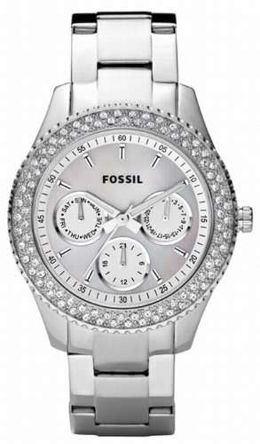 Fossil Ladies Stainless Steel Stone Set Watch