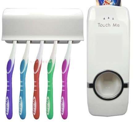 Automatic Touch Toothpaste Dispenser Brush Holder Set