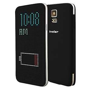 iVoler Dot View Case for Samsung Galaxy S5 Smart View Dot Matrix Flip Cover - Black (with (Black)