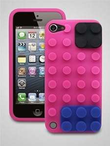Retro Brick Block Design Case Cover for Apple iPod Touch 5 5th Generation - Pink