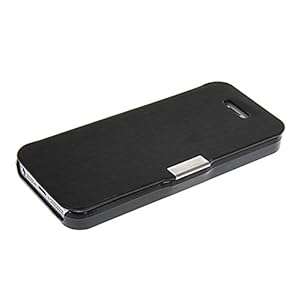 Iphone 5 5S CaseCOOLKE [Black] For Apple Iphone 5 5G 5S Fashion Beautiful Ultra Thin Leat (Black)