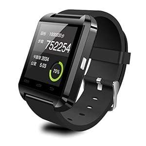 Foxnovo U8 Touch Screen Bluetooth Smart Wrist Watch U Watch Phone Mate for iOS Android (- black)