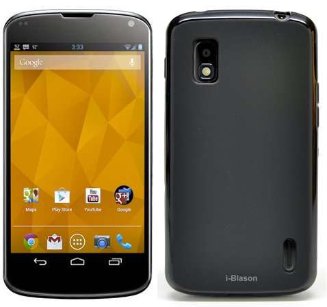 i-Blason SoftGel Flexible TPU Case for Google Nexus 4 Smart Phone by EG E960 8GB 16GB (Frost Black)