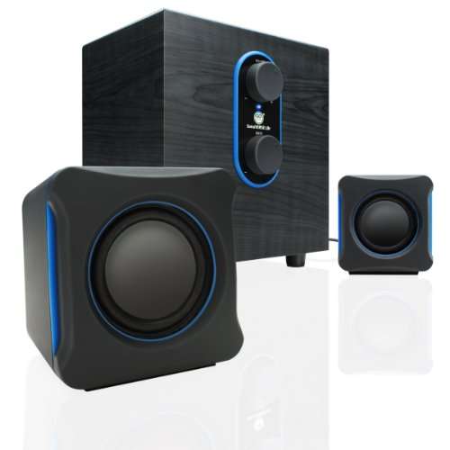 GOgroove SonaVERSE LBr USB Powered 2.1 Computer Speaker System w/ Bass Subwoofer & Dual Stereo Satel