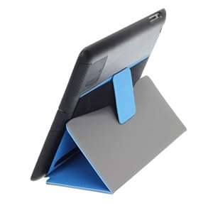 Kinps soundboost executive Case for iPad 4 & iPad 2/3 flip stand cover with elastic hand s (Blue)