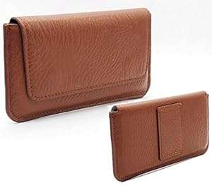 Matte PU Leather Belt Clip Holster Flip Pouch Case Cover for Samsung Galaxy Note 4/Note Edge-Br