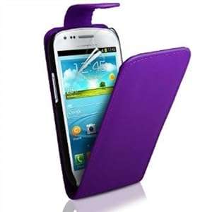 VANILLA CLOUDS SAMSUNG GALAXY S4 MINI PURPLE LEATHER FLIP CASE / COVER