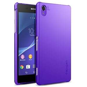 [Screen Film] Spigen Sony Xperia Z2 Case Slim NEW Release [Ultra Fit] [Purple] (Ultra Fit-Purple)
