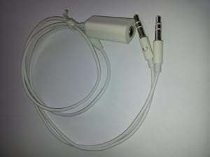 Headphone Audio Microphone Mic-In Splitter to PC Adapter Cable White (2 3.5mm Male