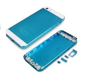 Iphone 5 Replacement Metal Alloy Back Battery Housing Cover Case with Tool for Iphon (BLUE/WHITE)