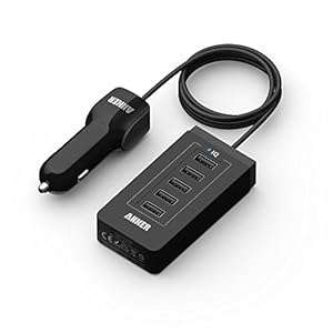 Anker 40W 5-Port USB Car Charger with PowerIQ Technology for iPhone 6 5; iPad Air 2 mini (Black)