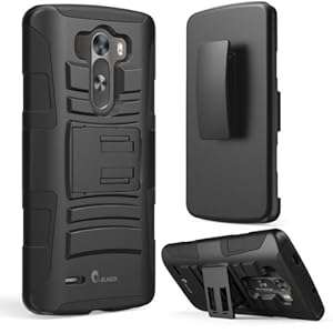 i-Blason LG G3 Case - Prime Series Dual Layer Holster Case with Kickstand and Locking Bel (Black)