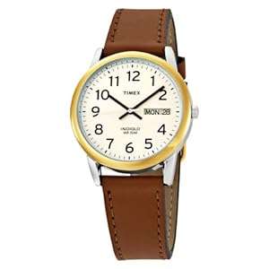 Timex Men's T20011 Easy Reader Brown Leather Strap Watch
