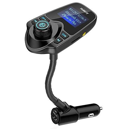 Nulaxy Wireless In-Car Bluetooth FM Transmitter Radio Adapter Car Kit with 1.44 Inch Display and USB