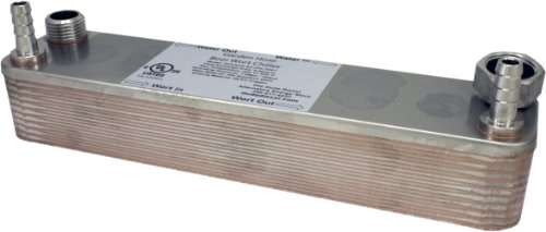 B3-23A 20 Plate Beer Wort Chiller Garden Hose x 1/2" Hose Barb 12.4"x2.9"