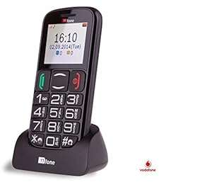 TTfone Mercury 2 (TT200) Vodafone Pay As You Go - Prepay - PAYG - Big Button Basic Senior (Black)