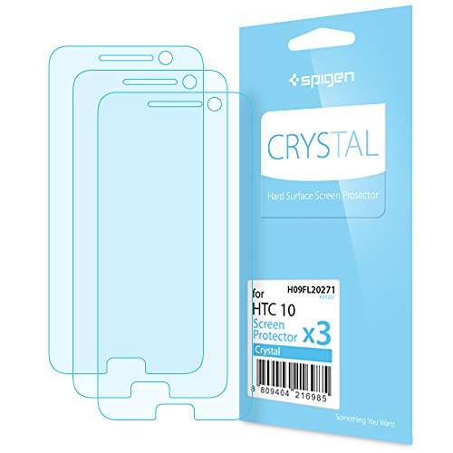 HTC 10 Screen Protector, Spigen [3 pack] Crystal Film Premium Japanese Base PET Film [Easy-Install W