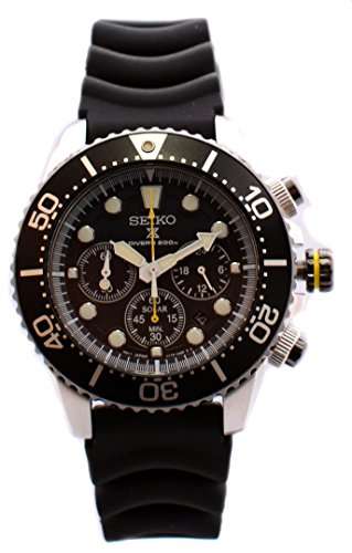 Seiko Men's SSC021 Solar Diver Chronograph Watch