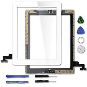 For Apple iPad 2 Touch Screen Digitizer Glass Replacement with Home Button Glue White