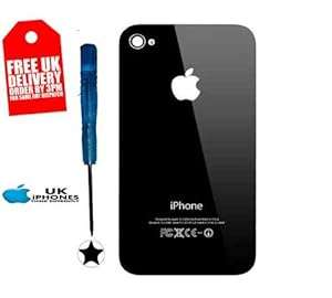 The Lilam Group - iPhone 4 / 4G Black Replacement Back Glass Case Cover Housing with Free Screw