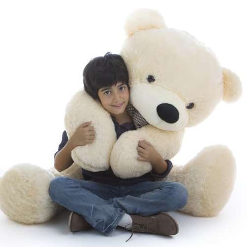 Giant Teddy, Cozy Cuddles - 55" - Very Cute & Cuddly, Vanilla Cream Plush teddy Bear, by Giant Teddy
