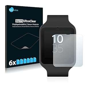 6x Screen Protector for Sony Smartwatch 3 SWR50 - Crystal-Clear Glossy Bubble-Free