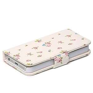 Neotechs Retro Vintage Rose Flower Leather Flip Wallet Case Cover for Apple iPhone 5 & 5S