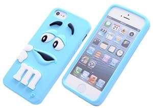 Rainbow Bean /M&Ms chocolate bean Soft Silicone Back Cover Case for Apple iPhone 5C(Light Blue)