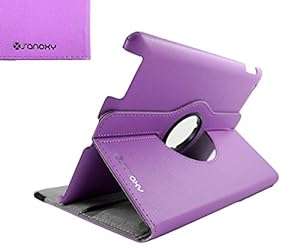 TOS- Puprle 360 Rotating Leather Stand Cover Case Ipad 2 (purple)