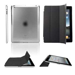 SAVFY for Apple New iPad 4 / iPad 3 / iPad 2 Magnetic Flip Smart Cover Stand Transparent (Black)