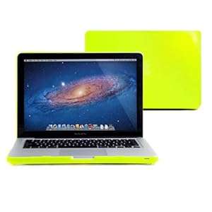 GMYLE Neon Yellow Frosted Matte Rubber Coated See Thru Hard Shell Clip Snap On Case (Neon Yellow)