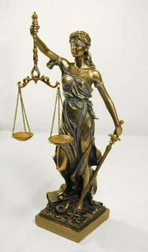 Bronze Finish Lady Justice 12.5 Inch Statue Sculpture