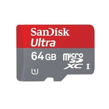 SanDisk Ultra 64 GB microSDXC Class 10 UHS-1 Memory Card 30MB/s with Adapter SDSDQUA-064G-U46A