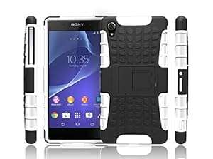 easyDigital - White Sony Xperia Z3 Heavy Duty Strong Hard Protective Case Cover Dual Layer Protectio