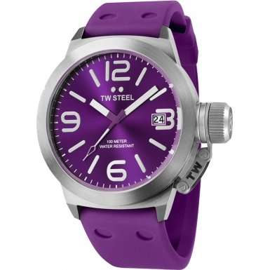 TW Steel Canteen Purple Dial Purple Silicone Mens Watch TW515