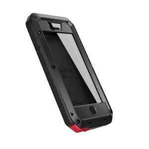 Lunatik Taktik Extreme Polymer Protection for iPhone 5S With Gorilla Glass - Black/Black/Red