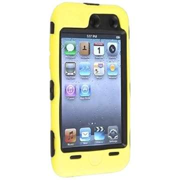 eForCity Hybrid Case for iPod touch 4G (Black Hard/Yellow Skin)..