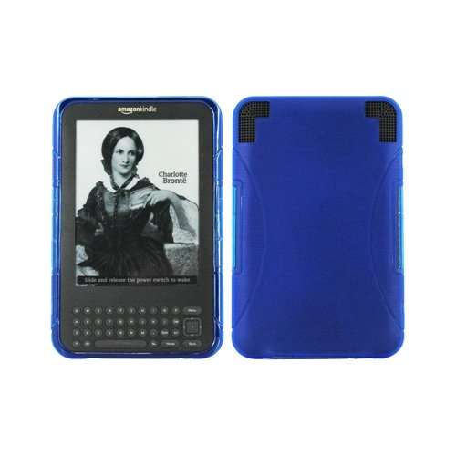 TeckNet Amazon Kindle 3 Silicone Skin Case & Screen Protctors For Amazon Kindle 3 - 3G + Wi-Fi -Blue