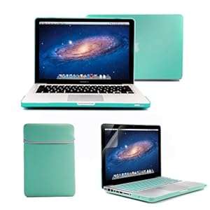 GMYLE(R) 4 in 1 Robin Egg Blue Turquoise Rubberized (Rubber Coated) Hard Case Cover for 13.3  inches